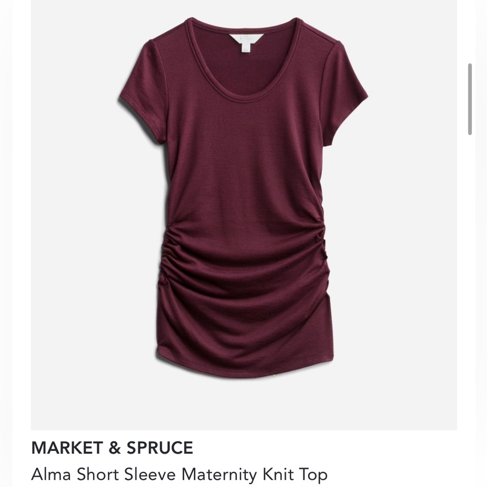 Market & Spruce Burgundy Maternity Top